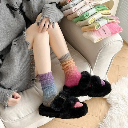 Cozy Gradient Wool-Cashmere Winter Socks for Women