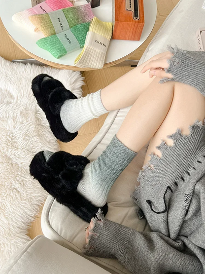 Cozy Gradient Wool-Cashmere Winter Socks for Women