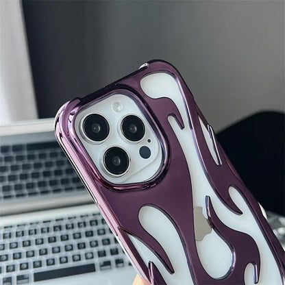 3D Flame Pattern Slim Shockproof Case for iPhone – Bold Protection!