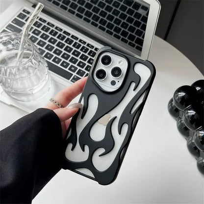 3D Flame Pattern Slim Shockproof Case for iPhone – Bold Protection!