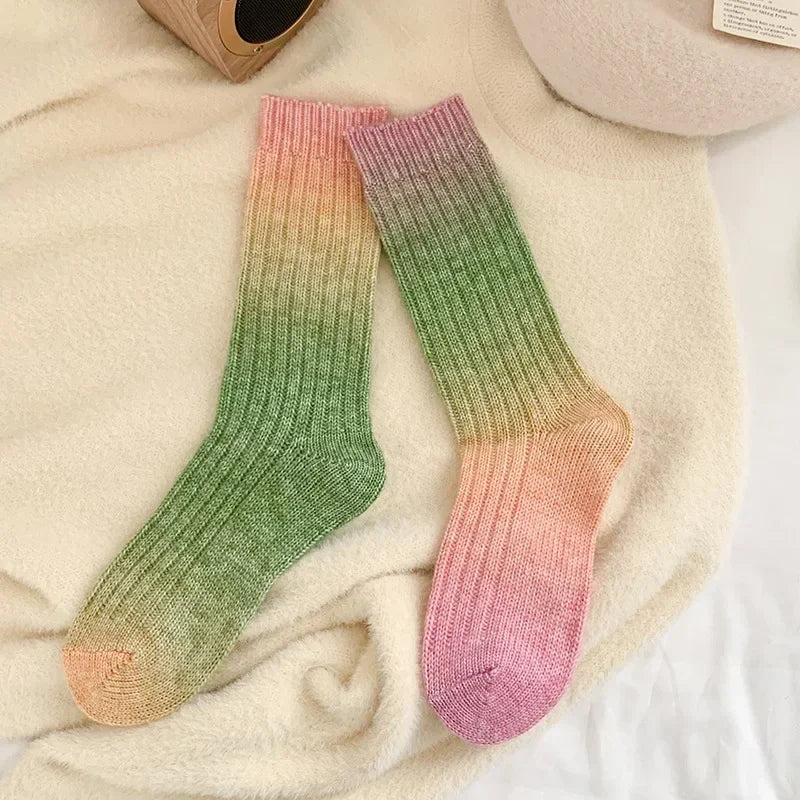 Cozy Gradient Wool-Cashmere Winter Socks for Women