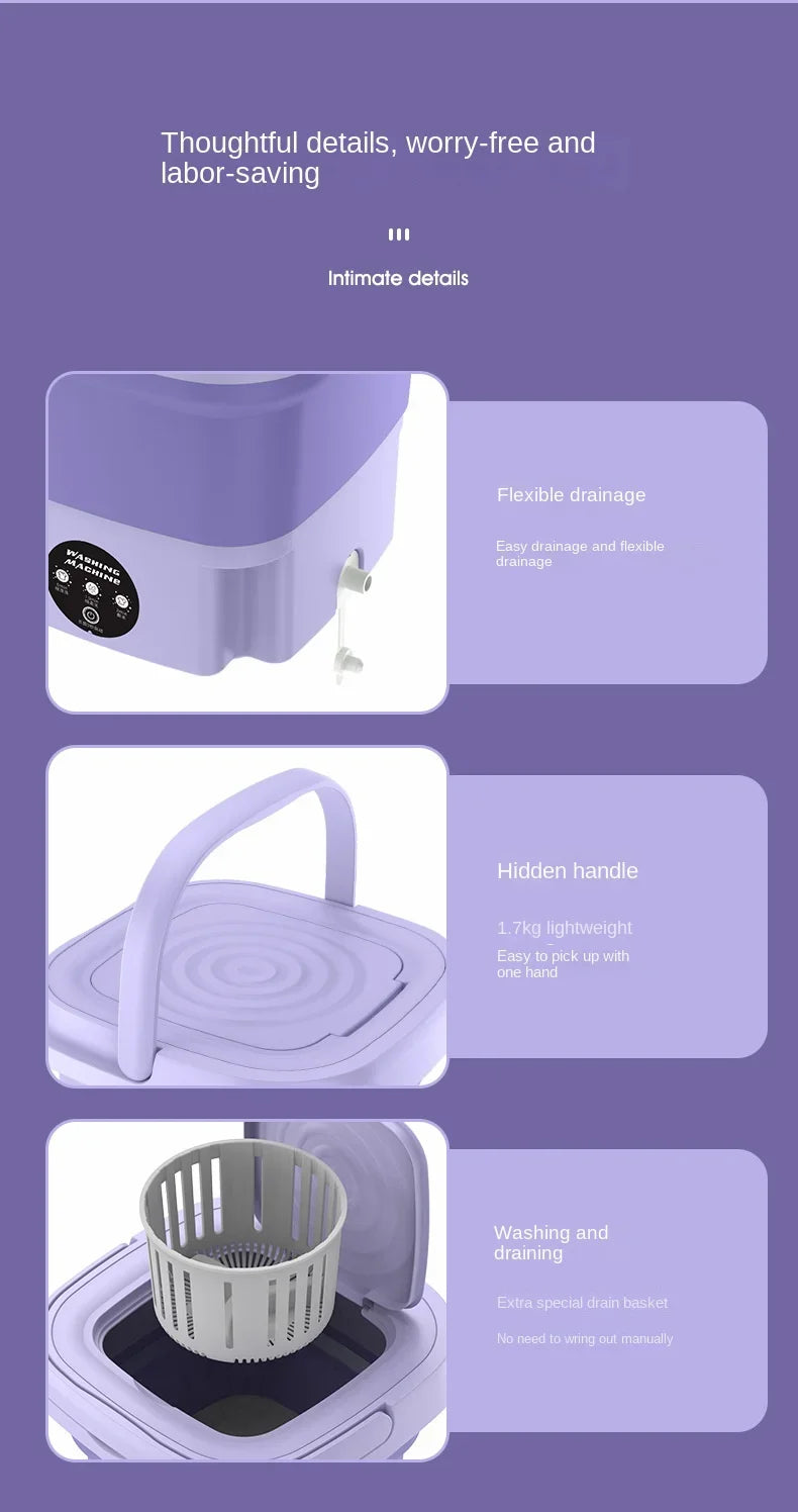 Smart Washer : Portable Foldable Washing & Drying Machine for Home, Travel & Dorms