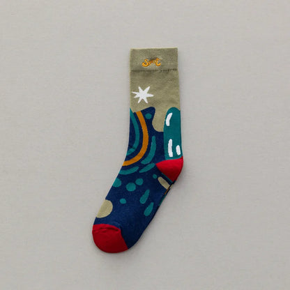 Trendy Graffiti Embroidered Couple Socks – Bold Fashion &amp; Comfort in Every Step!