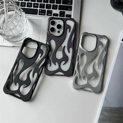 3D Flame Pattern Slim Shockproof Case for iPhone – Bold Protection!