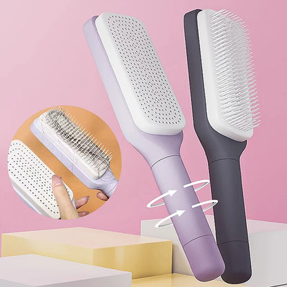 Self-Cleaning Hairbrush for Women - Airbag Scalp Massage & Anti-Static