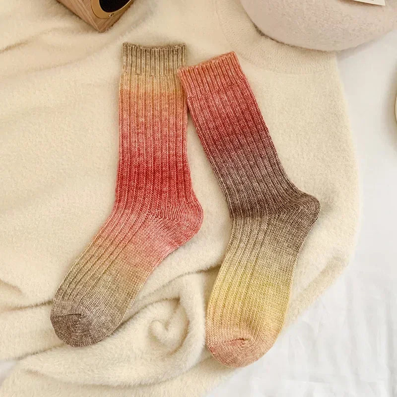 Cozy Gradient Wool-Cashmere Winter Socks for Women