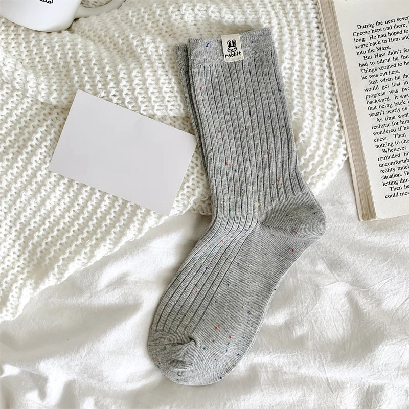 Soft & Stylish Korean-Style Socks with Fun Polka Dots