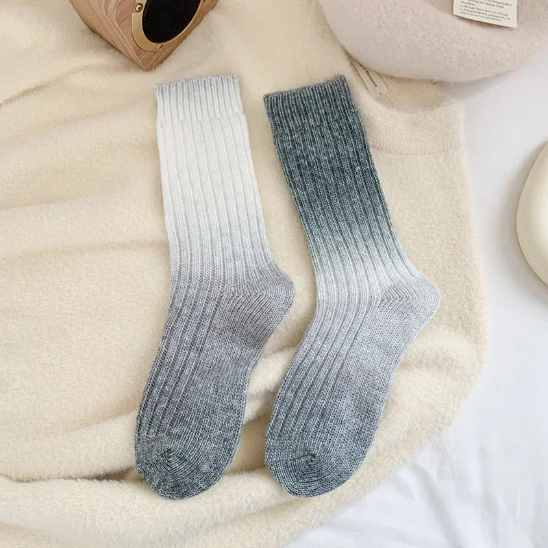 Cozy Gradient Wool-Cashmere Winter Socks for Women