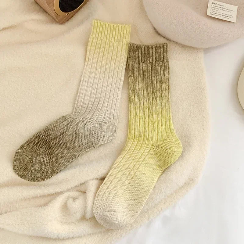 Cozy Gradient Wool-Cashmere Winter Socks for Women