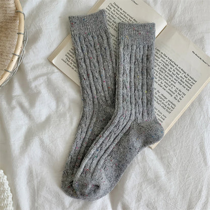 Trendy Japanese-Style Striped Wool Socks