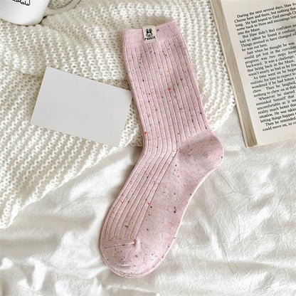 Soft & Stylish Korean-Style Socks with Fun Polka Dots