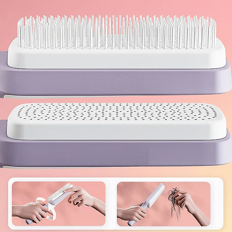 Self-Cleaning Hairbrush for Women - Airbag Scalp Massage & Anti-Static