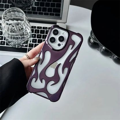 3D Flame Pattern Slim Shockproof Case for iPhone – Bold Protection!