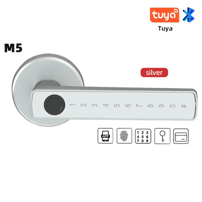 5-in-1 Smart Fingerprint Door Lock – Keyless Entry, Fast & Secure with App Control & Emergency Charging