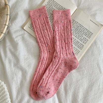 Trendy Japanese-Style Striped Wool Socks