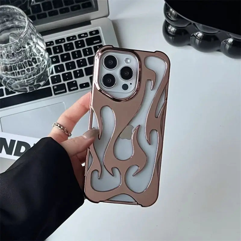 3D Flame Pattern Slim Shockproof Case for iPhone – Bold Protection!