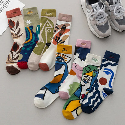 Trendy Graffiti Embroidered Couple Socks – Bold Fashion &amp; Comfort in Every Step!