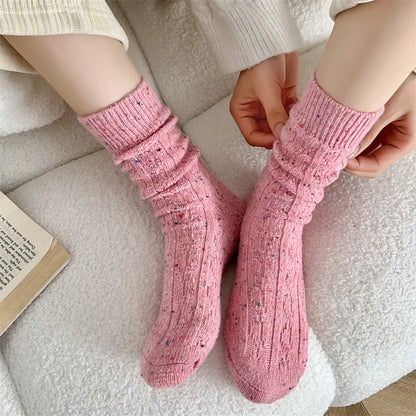 Trendy Japanese-Style Striped Wool Socks