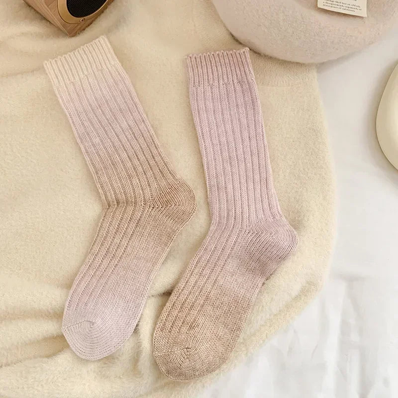 Cozy Gradient Wool-Cashmere Winter Socks for Women