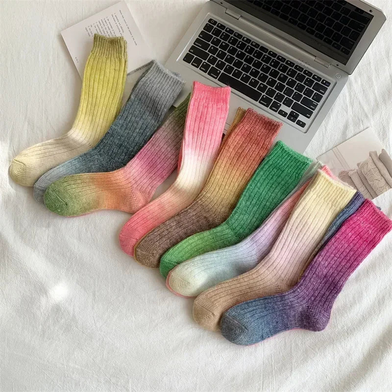 Cozy Gradient Wool-Cashmere Winter Socks for Women