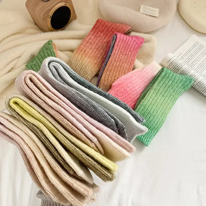 Cozy Gradient Wool-Cashmere Winter Socks for Women