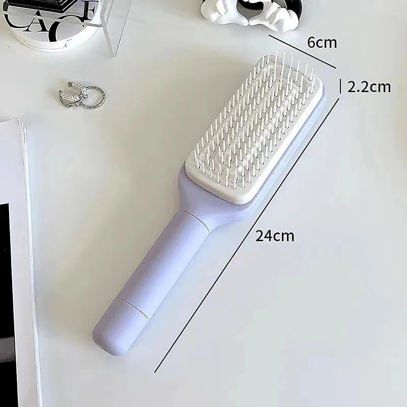 Self-Cleaning Hairbrush for Women - Airbag Scalp Massage & Anti-Static