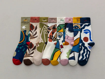 Trendy Graffiti Embroidered Couple Socks – Bold Fashion &amp; Comfort in Every Step!