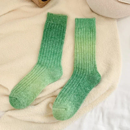 Cozy Gradient Wool-Cashmere Winter Socks for Women