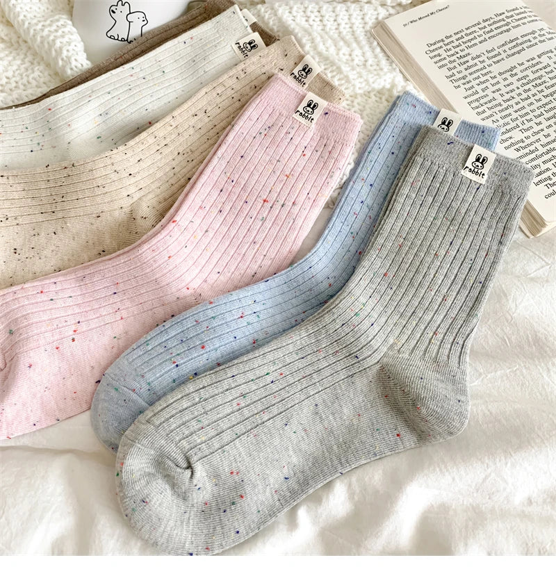 Soft & Stylish Korean-Style Socks with Fun Polka Dots