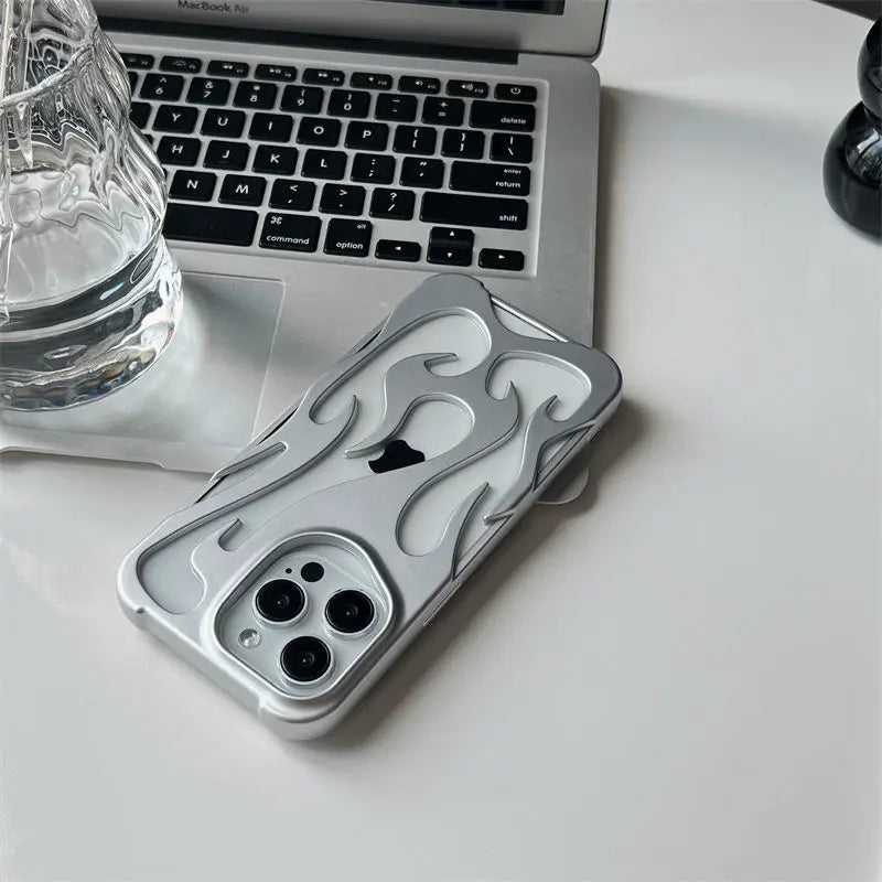 3D Flame Pattern Slim Shockproof Case for iPhone – Bold Protection!