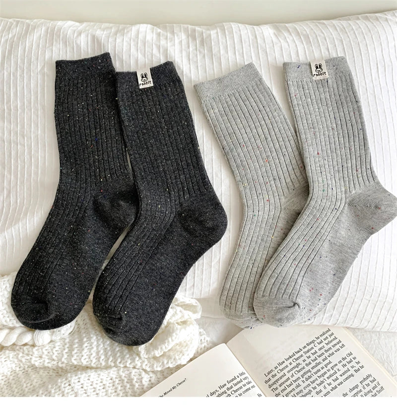 Soft & Stylish Korean-Style Socks with Fun Polka Dots