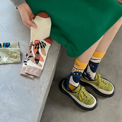 Trendy Graffiti Embroidered Couple Socks – Bold Fashion &amp; Comfort in Every Step!