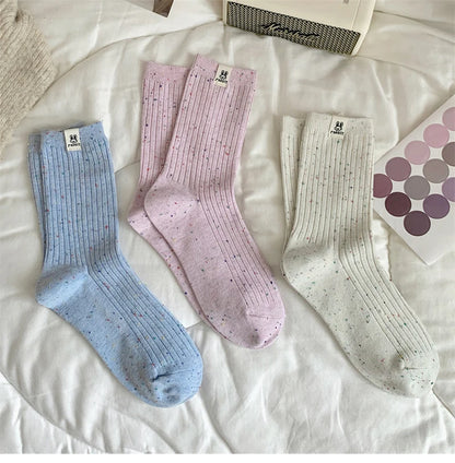 Soft & Stylish Korean-Style Socks with Fun Polka Dots