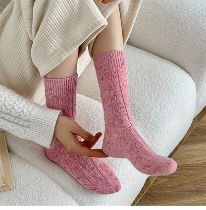 Trendy Japanese-Style Striped Wool Socks