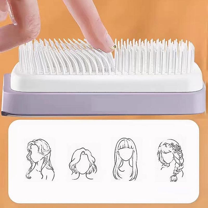 Self-Cleaning Hairbrush for Women - Airbag Scalp Massage & Anti-Static