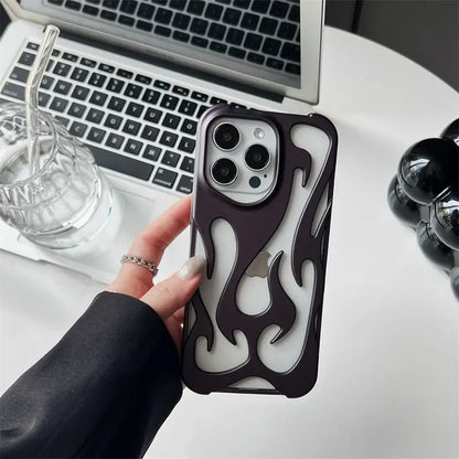 3D Flame Pattern Slim Shockproof Case for iPhone – Bold Protection!