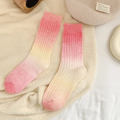 Cozy Gradient Wool-Cashmere Winter Socks for Women